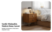 Two-Drawer Bedside Cabinet Nordic design Nightstand Space-Saving for Living Room