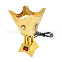 Plug-in Middle Eastern Incense Burner, Iron, Classical Style, Electroplated Finish