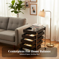 2-Tier Trolley with Drawer Space-Saving Mobile Furniture Easy Assembly