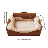 Washable pet bed with winter mat.