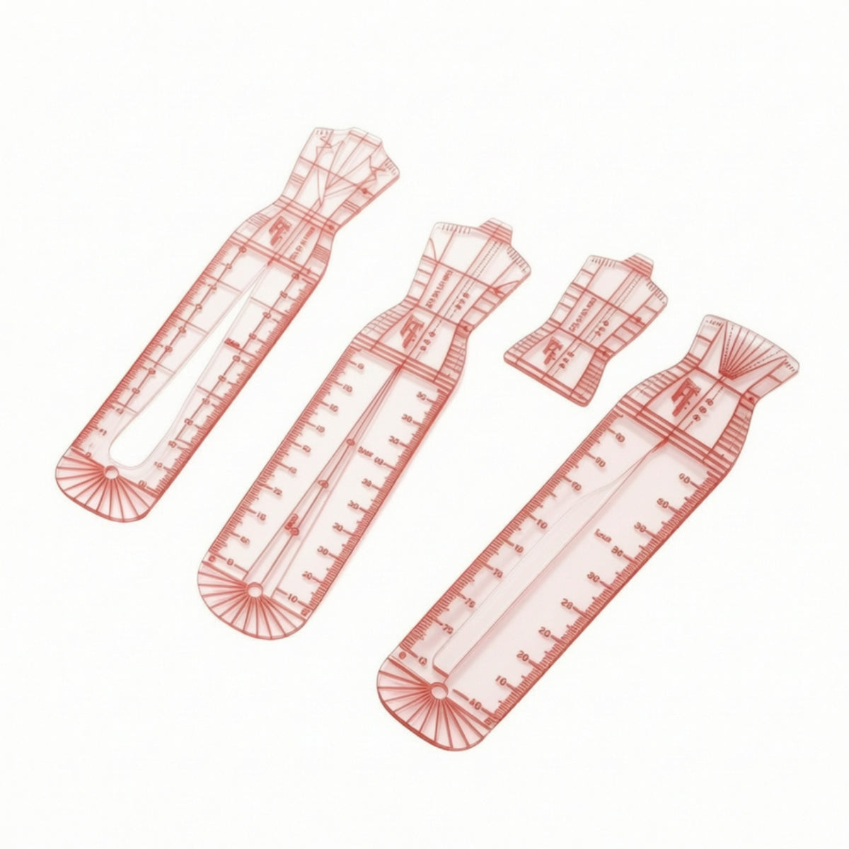 4 Pieces Pattern Ruler Set Exact Fashion Design Template Accurate for Students