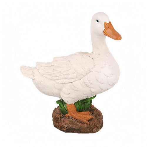 Resin Duck Ornament Orange Beak Duck Ornament Sculpted for Patio, Pond