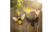 2 Pieces Bumble Bee Wall Decor Rustic Bee Wall Decor Decorative for Fence