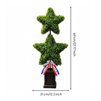Star-Shaped Plant Ornament Textured Artificial Potted Plant Decorative