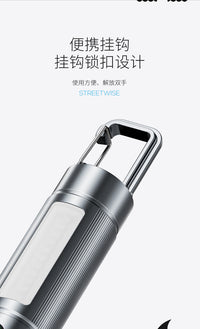 微笑鲨登山夜爬手电筒超长续航变焦远射强光超亮充电防水红光挂钩
