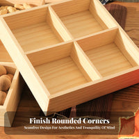 Keeps Items Separate Multicompartment Wooden Box Multifunctional Wooden Sorting Tray Natural Wood Look desktop Organizer Sturdy Construction for hot beverage lovers, Home Organizers, Desktop, Living Room, Kitchen, Bedroom