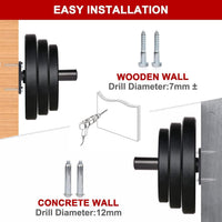 Wall-Mounted Barbell Plate Storage Rack for Gym Squat Rack
