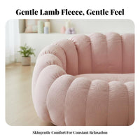 Pumpkin-Shaped Chair with Footstool Skingentle Pumpkin-Shaped Seat Thickly Padded Lightweight for Adults, Teens, Perusing Nook