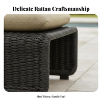4 Pieces 4-Piece Rope Weave Sofa Set Hand-Woven Design Lounge Seating Weather-Resistant Easy to Clean for Balcony, Patio, Garden