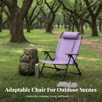 Adjustable Reclining Lounger Lightweight Camping Chair Folds in Seconds