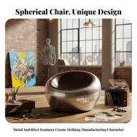 Aeronautic Spherical Chair Spherical Sphere Design Statement Armchair Rotating Base Upholstered Interior for Business Owners
