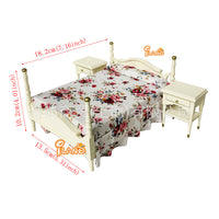 ILAND 1:12 Scale Wooden Dollhouse Bedroom Furniture Set