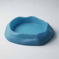 Tortoise Water Bowl and Naturalistic Reptile Dish, 2 Piece Shallow Reptile Bowl Set Accessories for Leopard Geckos, Frogs and Hermit Crabs