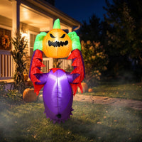 Inflatable Pumpkin Monster Freestanding Pumpkin Monster with Wings Inflatable Jack-O'-Lantern Festive for Homeowners, Garden