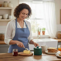 Ceramic Butter Dish Easy to Clean Tableware Embossed Design