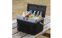 12V 24V Car Refrigerator with Warmer Dual-functionFunction Portable Refrigerator with Handle Compact Electric Cooler with Handle Thermoelectric for Camping