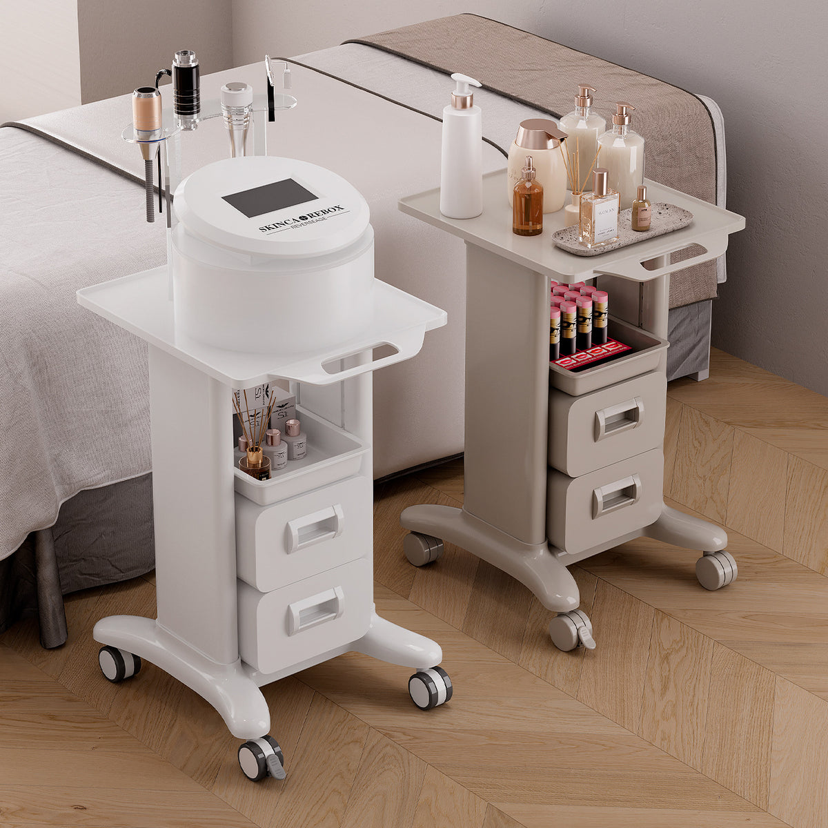 Mobile Beauty Cart with Wheels for Storage and Organization