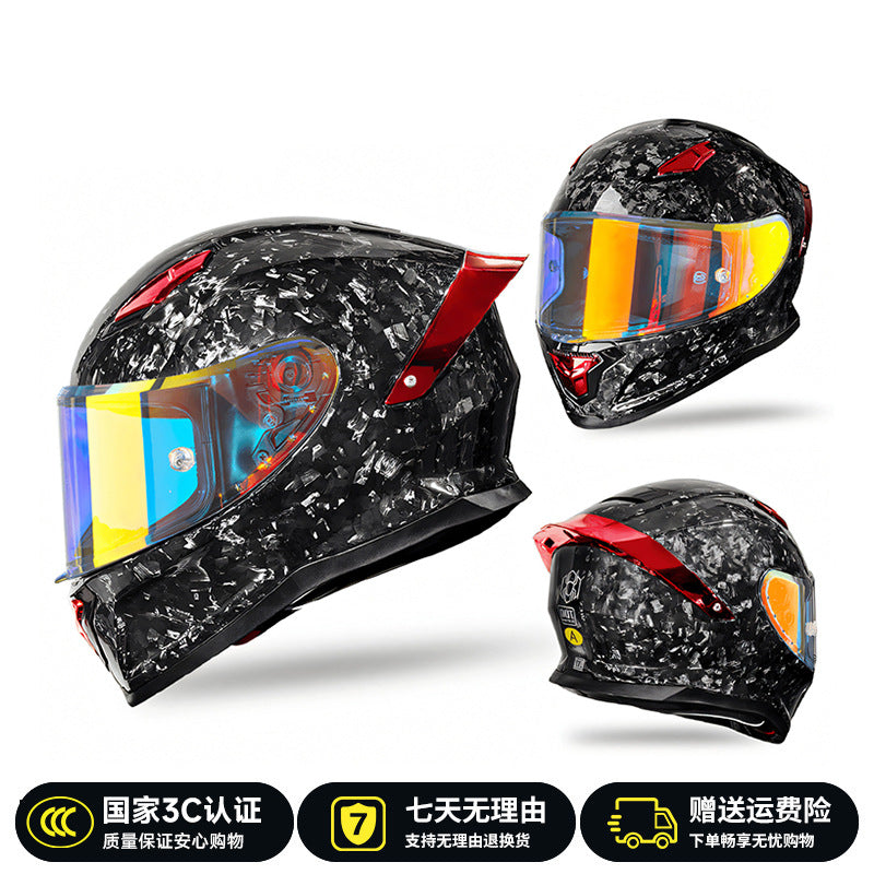 Carbon Fiber Motorcycle Helmet Full Face Unisex All-Season 3C Certified