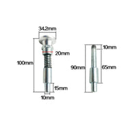 Coiled-Loaded Pull Fastener Round Flat Head Coiled Loaded Pull Fastener Threaded Collar Silver