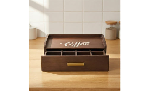 Coffee Station Organizer with Drawer Large Capacity Coffee Station Organizer for Office Breakroom
