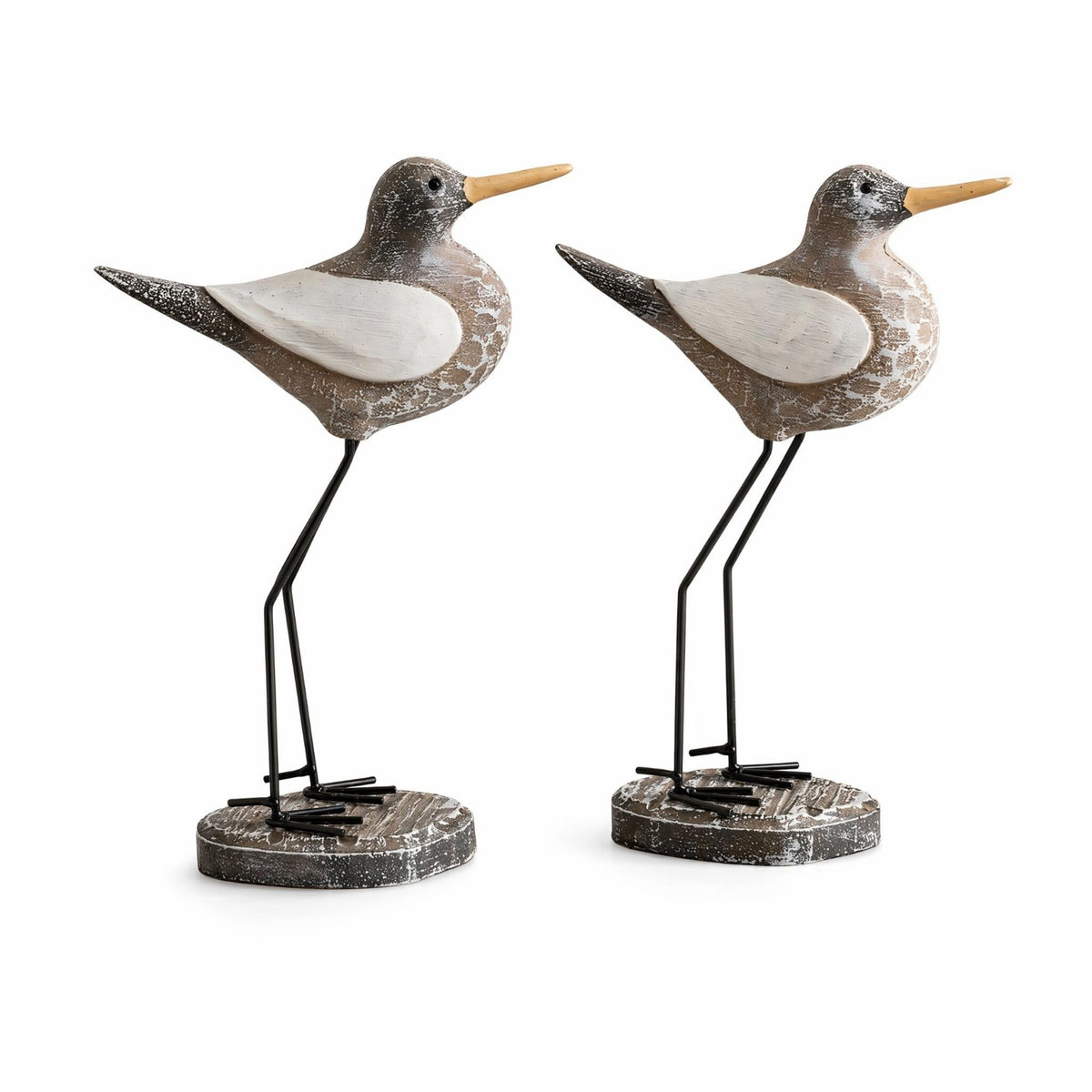 2 Pieces Bird Figurine with Base Nature-Inspired Sculpture Earthy for Tabletop