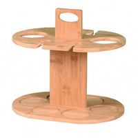 Bamboo Bottle and Glass Rack Finish Hanging Grape Rack Elegant Drink Storage