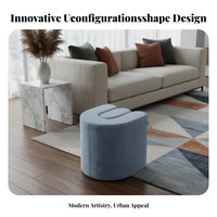 U-Shaped Vanity Stool Italian Minimalist Design Accent Seating Soft Padded Seat