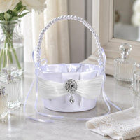 Flower Girl Basket Elegant Crystal Wedding Basket Decorative for Ceremony