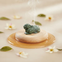Artisan-Made Zisha Clay Pixiu Statue Yixing Clay Tea Plaything Green Mythical Beast Figurine for Collectors