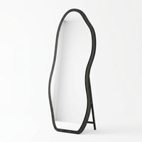 Full Length Mirror, 180*80 Walnut [Wall-leaning] No Bracket