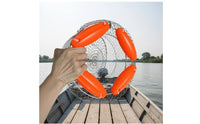Portable Foldable Catch Keep Net Mesh Design Collapsible Catch Basket Floatable Floating Fishing Net Basket Large Capacity for Anglers