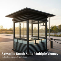 Stylish Guard Booth Weatherproof Prefabricated Guard Cabin Steel Frame Sentry Post for Factory Gates, Building Entrances, Construction Sites