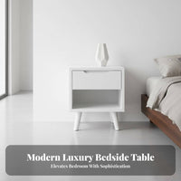 2-Drawer Nightstand Modern Design Bedside Cabinet Sturdy Base for Office, Adults