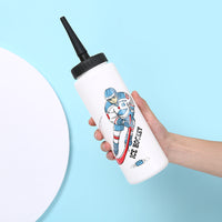 亚马逊冰球运动长嘴水壶 大容量1L水杯便携不漏2种嘴型长吸管水杯
