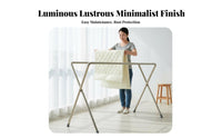 Rustproof Stainless Steel Laundry Rack Rust-Resistant Foldable Clothes Drying Rack Heavy Duty Foldable Clothes Horse Sturdy and Long-Lasting for Apartment Dwellers, Families, Homeowners, Balcony, Indoor, Outdoor, Bedroom