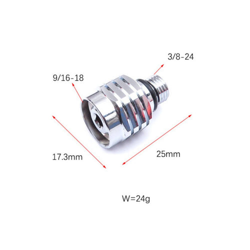 3/8-24 to 9/16-18 Adapter Small Initial Stage to Second Stage Adapter for Divers