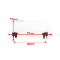 Snap-on Motorcycle Windshield Adjustable Motorcycle Windscreen Transparent Windshield with Mounting Brackets Non-Destructive Installation for Touring Riders