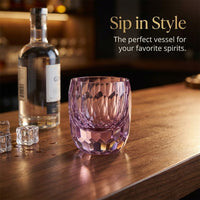 Pink Crystal Whiskey Glass, Hand Fired, 101-200ml