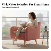 Scalloped spine Armchair Nordic Design Single Sofa Light Luxury Ergonomic spinerest for Living Room, Balcony, Bedroom