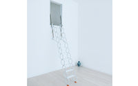 Side-Mounted Folding Loft Ladder Space-Saving Retractable Attic Ladder Stowable Non-Slip for Homeowners