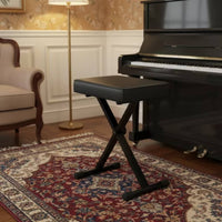 Folding Piano Bench Foldable Adjustable Piano Bench Space-Saving Furniture for Pianists, Home Practice