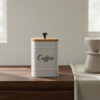 3 Pieces Square Airtight Canister Easy to Carry Bamboo Lid Jar Set Iron Body