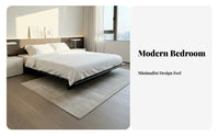 Headboard-Less Floating Bed Frame premium Wood Construction Mattress foundation Slatted Support Bedroom Furniture Minimalist design for partners, Design aficionados, Homeowners, Modern Apartment, Guest Room