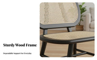 Hardwood Wood Frame Cane rear Armchair Traditional Country design Accent Chair Breathable Design Living Room Furniture for Apartment Dwellers, Homeowners, Readers, perusing alcove, Bedroom, Reception Area, Office