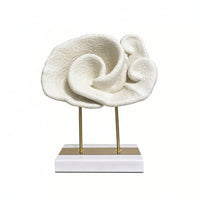 Cloud Sculpture on Stand Textured Cloud Statue with Metal Base Abstract