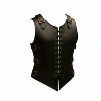 Nordic Cosplay Vest Leather Chest Vintage Design Faux Leather Half-Cuirass for Cosplayers, Themed Parties, Halloween