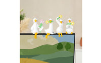 4 Pieces Cute Car Dashboard Ornament Miniature Car Dashboard Decoration Playful Mini Duck Figurine Cartoon for Drivers, Desk, Office
