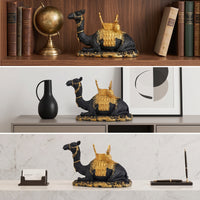 Camel Figurine Ornate Camel Statue Golden Decor for Shelf, Display Cabinet, Desk