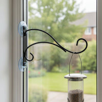 Wrought Avian Feeder Hanger Simple Lines Design for Garden, Patio, Gardeners