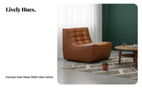 Armless Tufted Block Chair Wabi-Sabi Design Adaptable Sofa Small Space Space-Efficient Minimalist Aesthetic for Homeowners